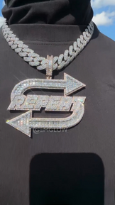 Iced Out Italic Letter Charm Pendant