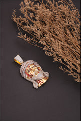 Icy Moissanite Bail Jesus Face Pendant for Men