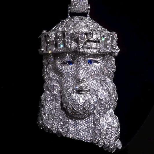 Icy Jesus Pendant with VVS1 Round and Marquise Diamonds