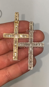 Iced Out Cross Moissanite Pendant