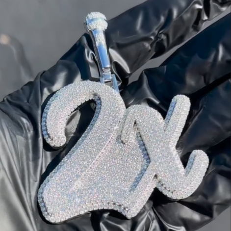 Custom Pendant with Colorless Round Stones