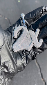 Custom Pendant with Colorless Round Stones