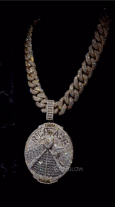Fully Iced Out Round Shape Diamond pendant