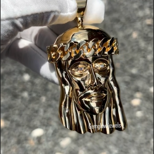 925 Silver Jesus Face Pendant for Men