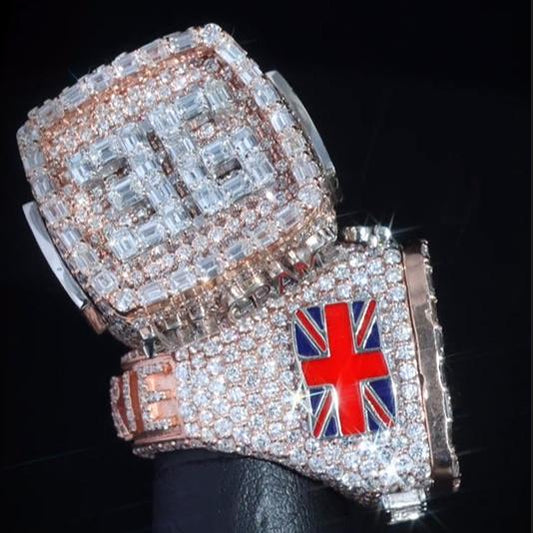 Custom Iced Out Moissanite Letter Ring