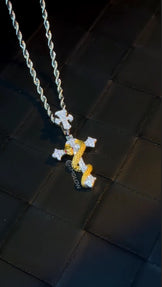 Iced Out Snake Cross Pendant