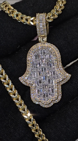 Hip Hop Ice Out Hamsa Pendant