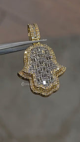 Hip Hop Ice Out Hamsa Pendant