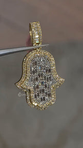 Hip Hop Ice Out Hamsa Pendant