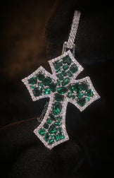 Mixed Gemstone Cross Pendant