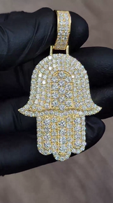 Iced Out Hamsa Pendant