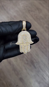 Iced Out Hamsa Pendant