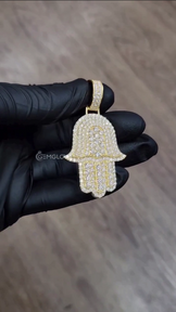 Iced Out Hamsa Pendant