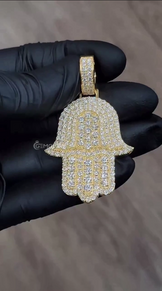 Iced Out Hamsa Pendant