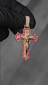 Iced Out Diamond Cross Crucifix Pendant