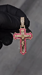 Iced Out Diamond Cross Crucifix Pendant