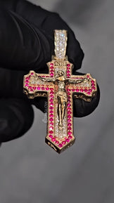 Iced Out Diamond Cross Crucifix Pendant