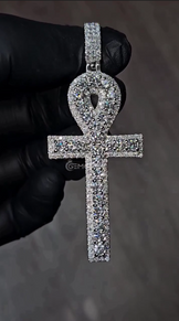Iced Out Ankh Cross Pendant