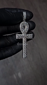 Iced Out Ankh Cross Pendant
