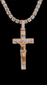Iced Out Crucifix Jesus Cross Necklace