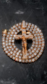 Iced Out Crucifix Jesus Cross Necklace