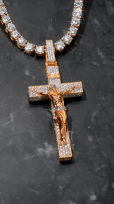 Iced Out Crucifix Jesus Cross Necklace