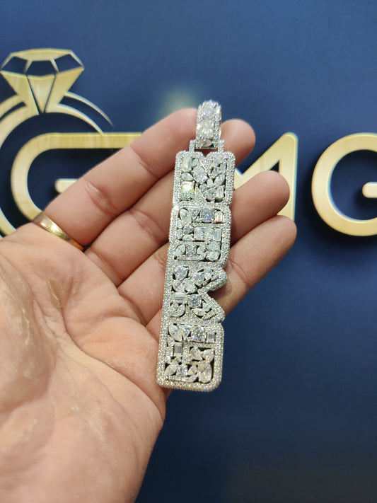 Custom Fully Iced Letter Pendant & Chain