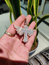 Iced Out Cross Moissanite Pendant