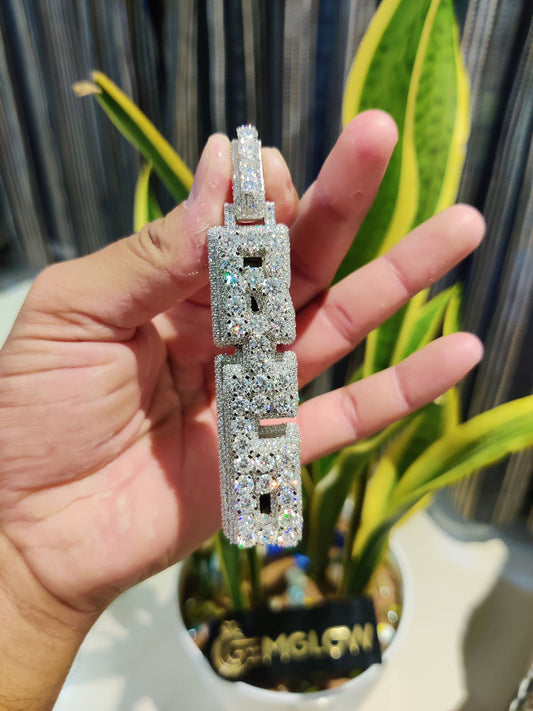 Custom Moissanite Letter Pendant