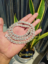 10MM Baguette & Round Tennis Chain Necklace