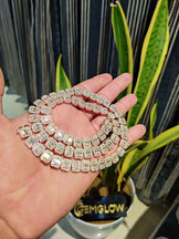 10MM Baguette & Round Tennis Chain Necklace