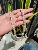 10MM Baguette & Round Tennis Chain Necklace