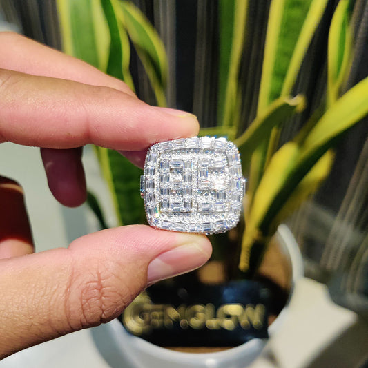 Baguette Moissanite Diamond Letter Ring