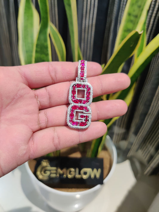Custom Baguette Moissanite Chain & "OG" Letter Pendant