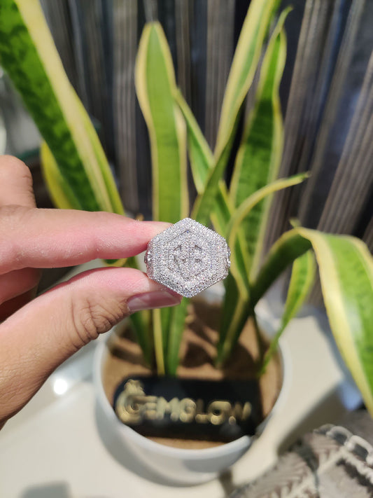 Iced Out Initial Letter Ring