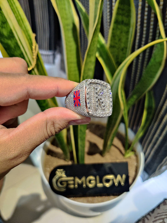 Iced Out Initial Letter Ring