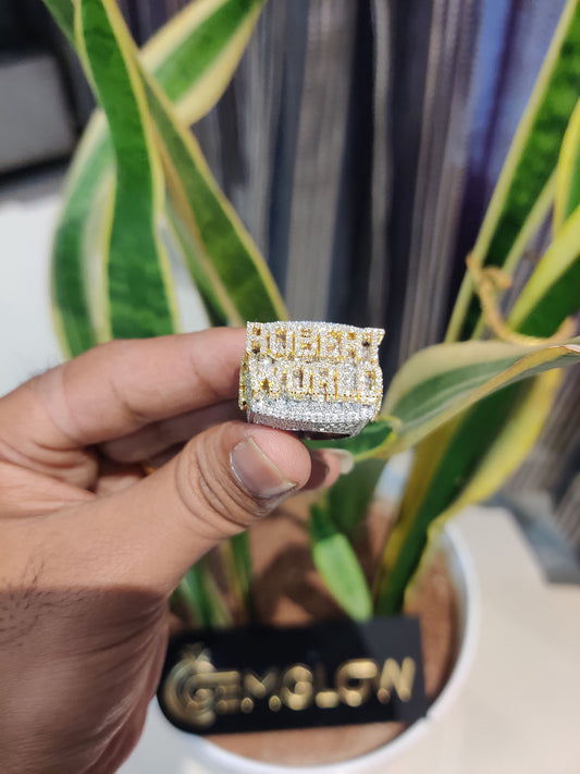 Fully Iced Initial Ring for Men