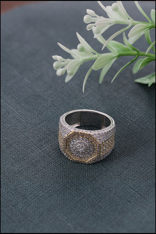 Iced Moissanite Wedding Ring for Men