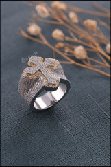 Bold Iced Out Jesus Cross Ring