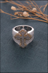 Bold Iced Out Jesus Cross Ring