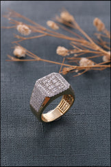 Baguette and Round Cut Hip Hop Ring