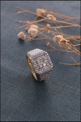 Baguette and Round Cut Hip Hop Ring