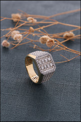 Baguette and Round Cut Hip Hop Ring