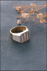 Baguette and Round Cut Hip Hop Ring