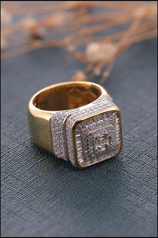 Iced Out Baguette Hip Hop Ring Men