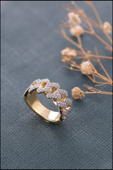 Hip Hop Cuban Link Eternity Band Ring