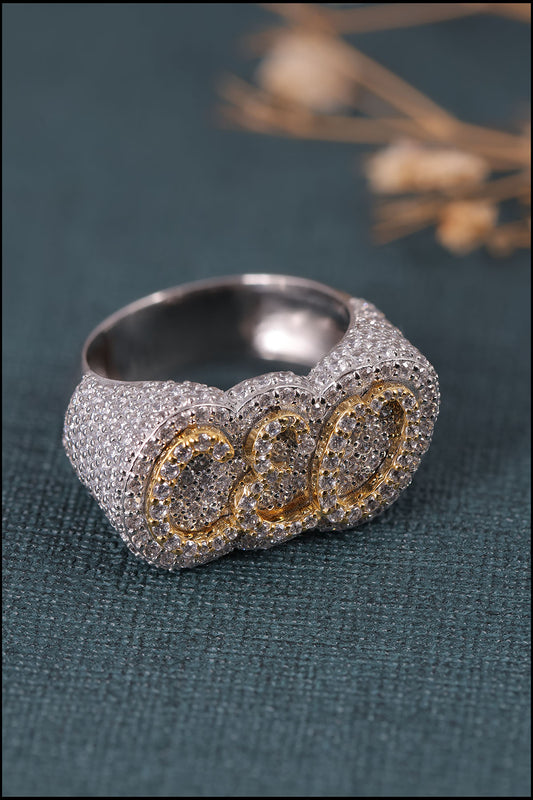 Iced Out CEO Word Ring for Men
