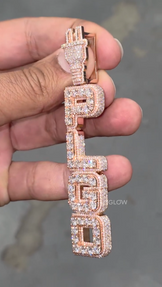 Iced out Vertical Letter Pendant