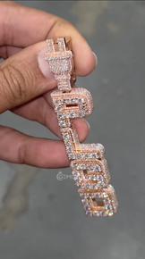 Iced out Vertical Letter Pendant
