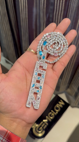 Fully Iced Out Letter Pendant